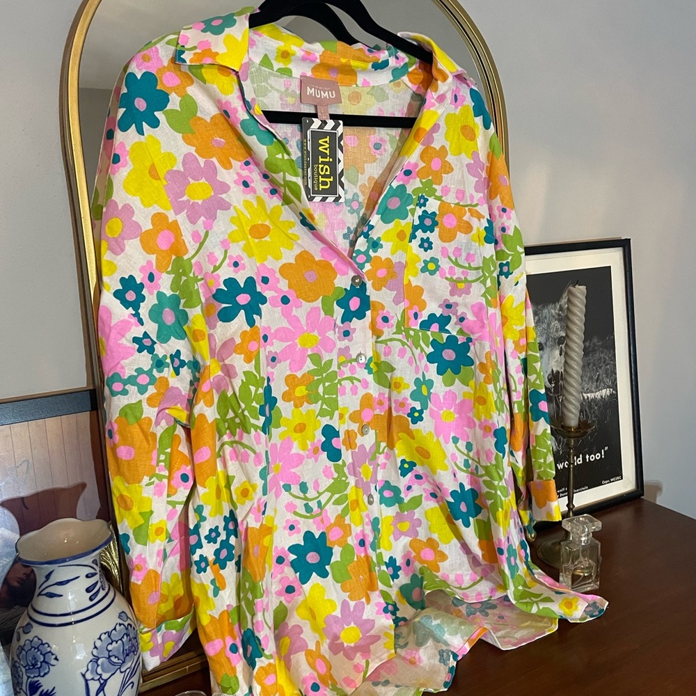 Show Me Your Mumu Floral Weekday Petal Pop Button-Up Shirt